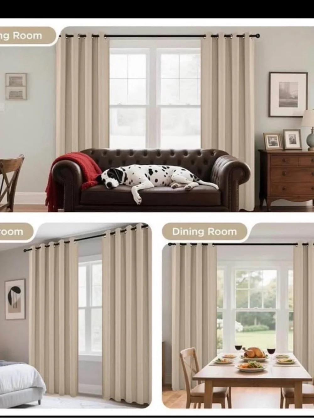 Blackout Curtains 108 “ Length 2 Panels Set, Thermal Insulated Long Curtains